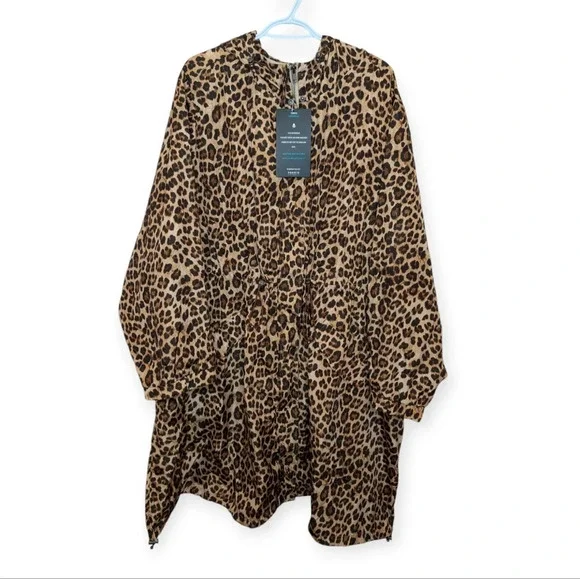 NWT TORRID Outerwear Leopard Zip Up Draw String Longer Rain Jacket Plus Size 6X - Picture 1 of 10